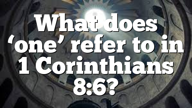 What does ‘one’ refer to in 1 Corinthians 8:6?