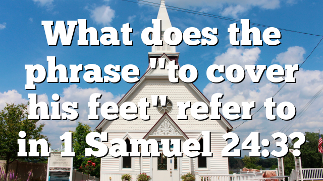 What does the phrase "to cover his feet" refer to in 1 Samuel 24:3?