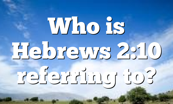 Who is Hebrews 2:10 referring to?