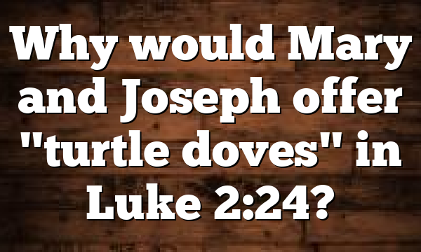 Why would Mary and Joseph offer "turtle doves" in Luke 2:24?