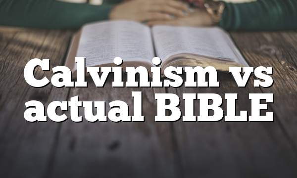 Calvinism vs actual BIBLE