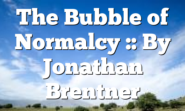 The Bubble of Normalcy :: By Jonathan Brentner