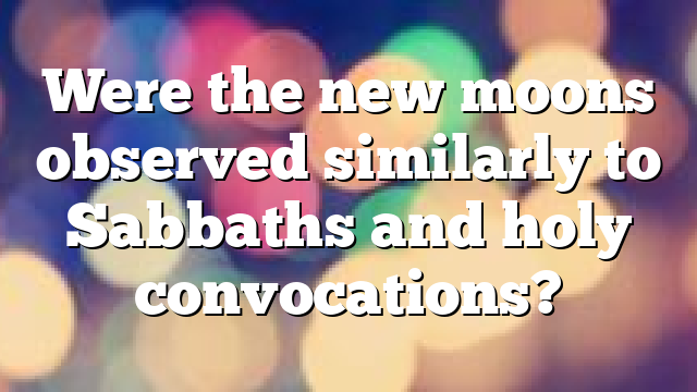 Were the new moons observed similarly to Sabbaths and holy convocations?