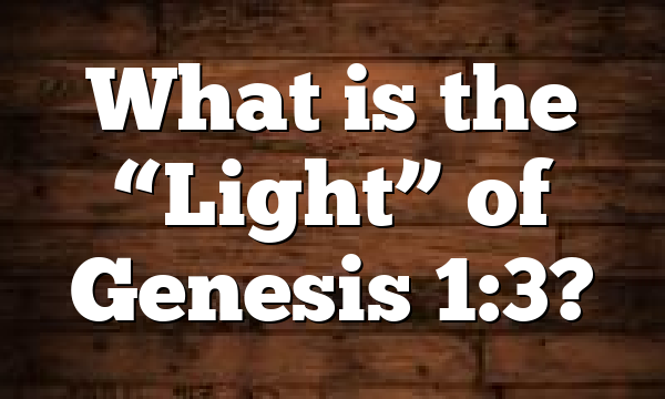 What is the “Light” of Genesis 1:3?