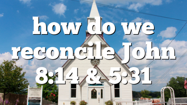 how do we reconcile John 8:14 & 5:31