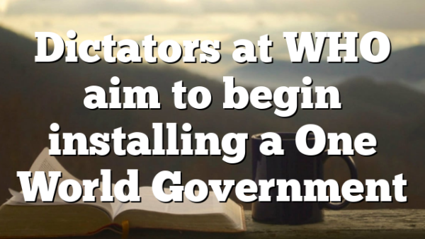 Dictators at WHO aim to begin installing a One World Government