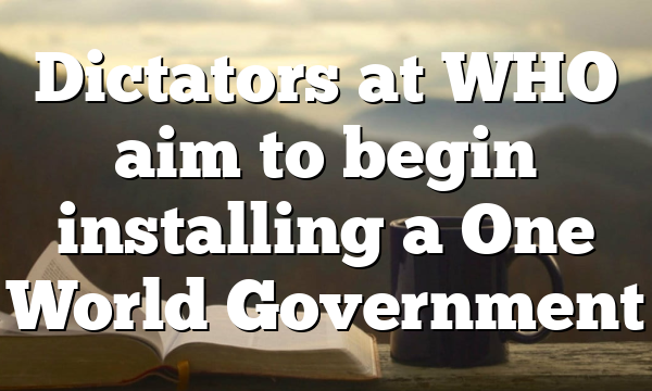 Dictators at WHO aim to begin installing a One World Government